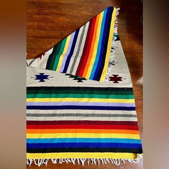 CONFECCIONES ARTILANA TLAXCALA TIJUNA WOVEN BLANKET MADE IN MEXICO VINTAGE~NICE! - Picture 4 of 5